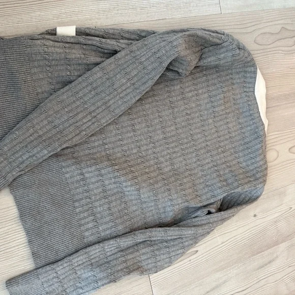 Adrianna Papell Gray and Cream Cardigan - Picture 3 of 4